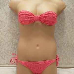 Xhilaration Pink Bandeau Bikini Set